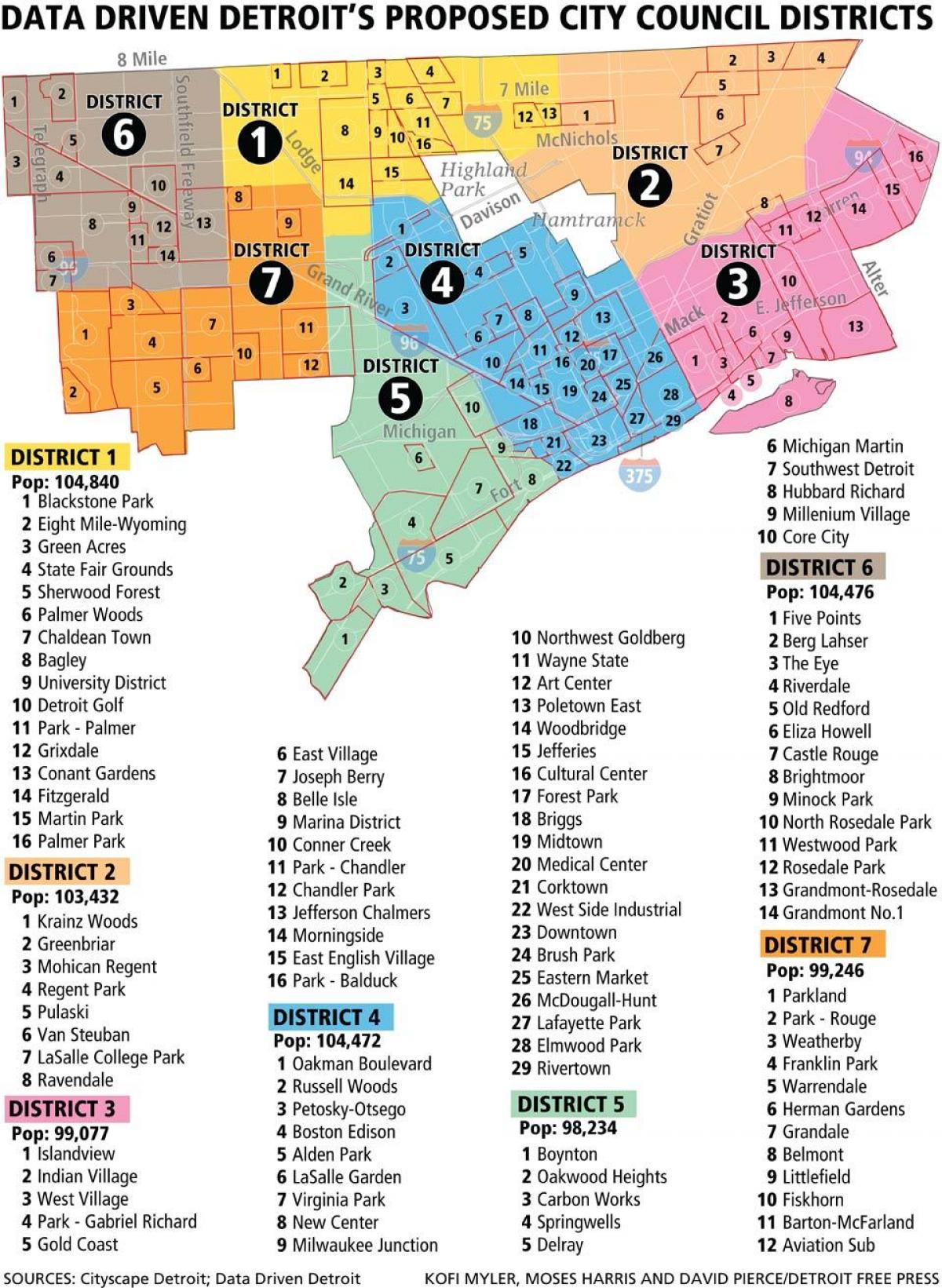 карта на околностите на Детройт