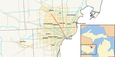 Детройт общини картата