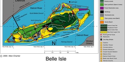 Картата Belle-Остров в Детройт