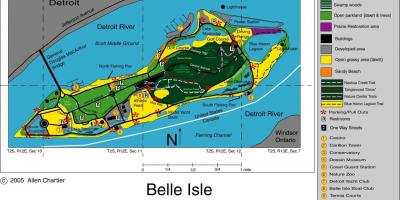 Картата Belle-Остров в Детройт