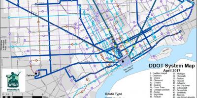 Карта на Детройт автобуси